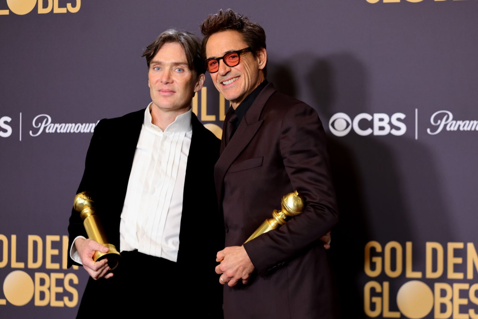 BEVERLY HILLS, CALIFORNIA - JANUARY 07: Robert Downey Jr., winner of the Best Performance by a Male Actor in a Supporting Role in any Motion Picture award for "Oppenheimer," poses in the press room during the 81st Annual Golden Globe Awards at The Beverly Hilton on January 07, 2024 in Beverly Hills, California. (Photo by Matt Winkelmeyer/WireImage)