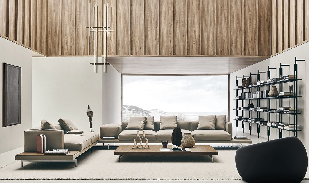 The B&B Italia Dock sofa offers various accessories that enable many customisable options