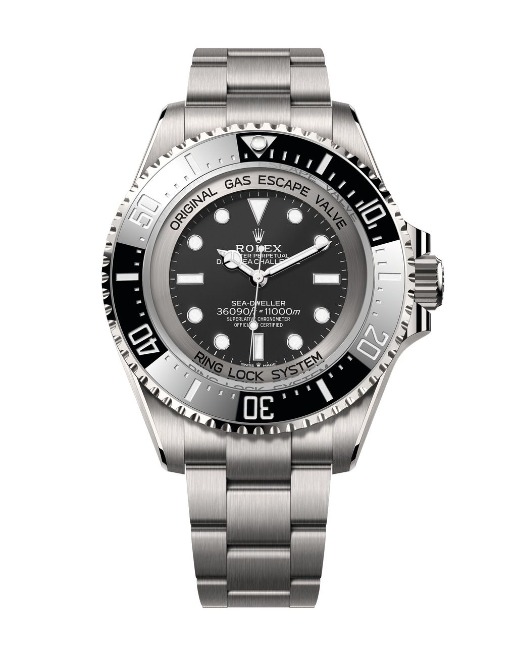 勞力士Submariner Deepsea Challenge腕錶，防水深度深達11,000公尺，理論上可以戴著它潛入馬里亞納海溝也沒有問題。（Photo: Rolex）