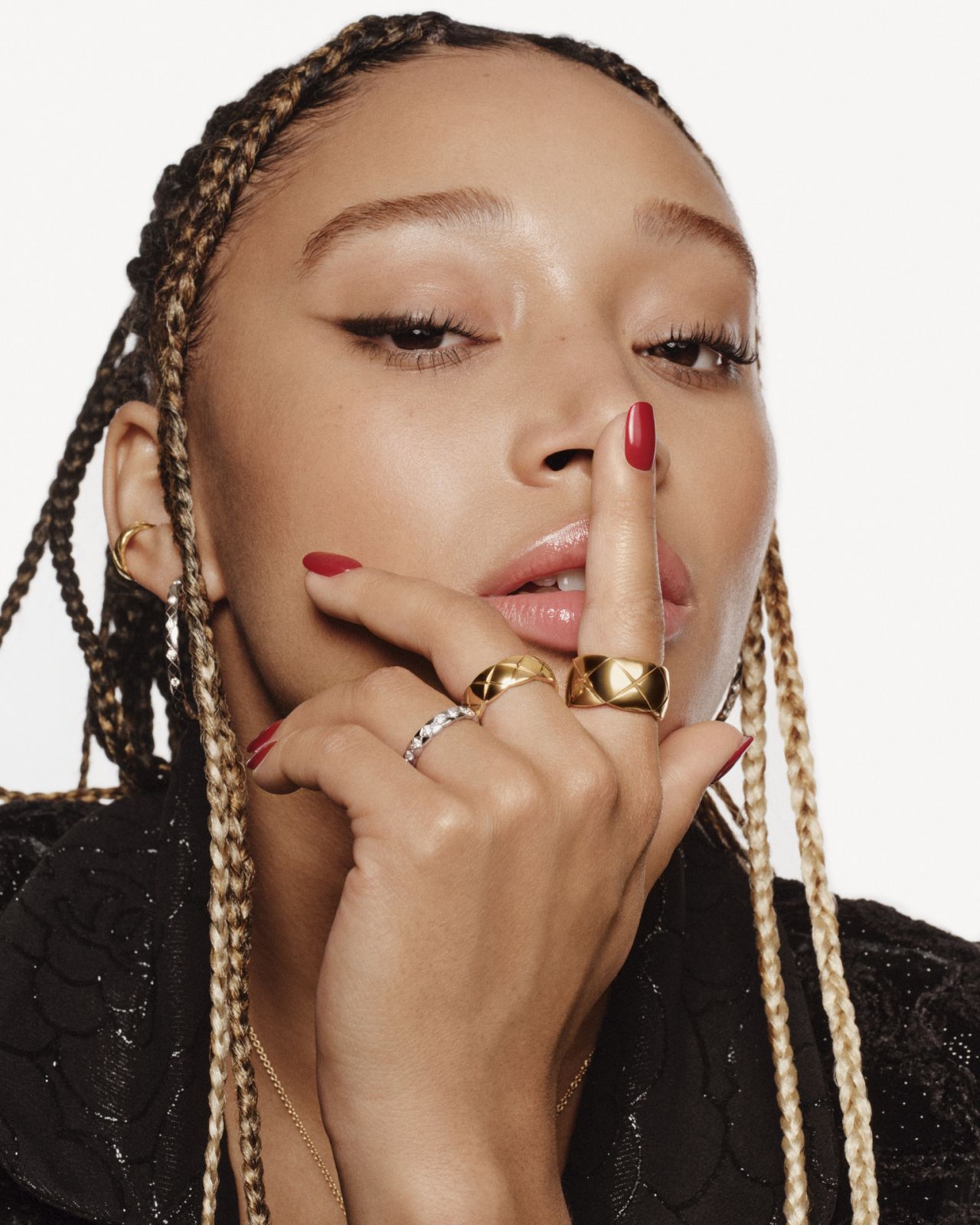 香奈兒全新品牌大使 Amandla Stenberg 佩戴Coco Crush珠寶。(Photo: Chanel)