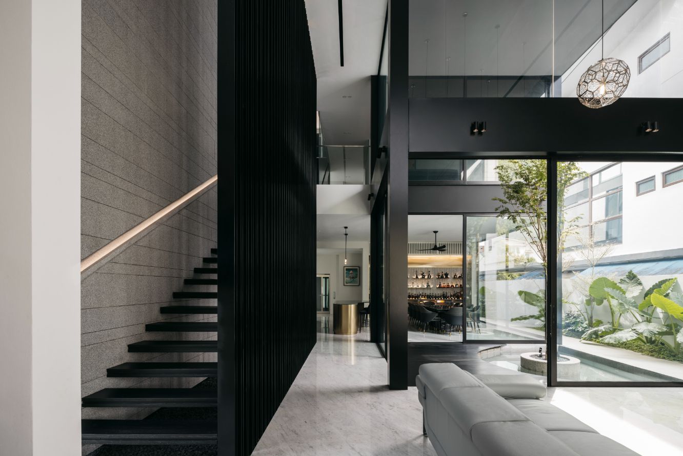 The open-plan living space
