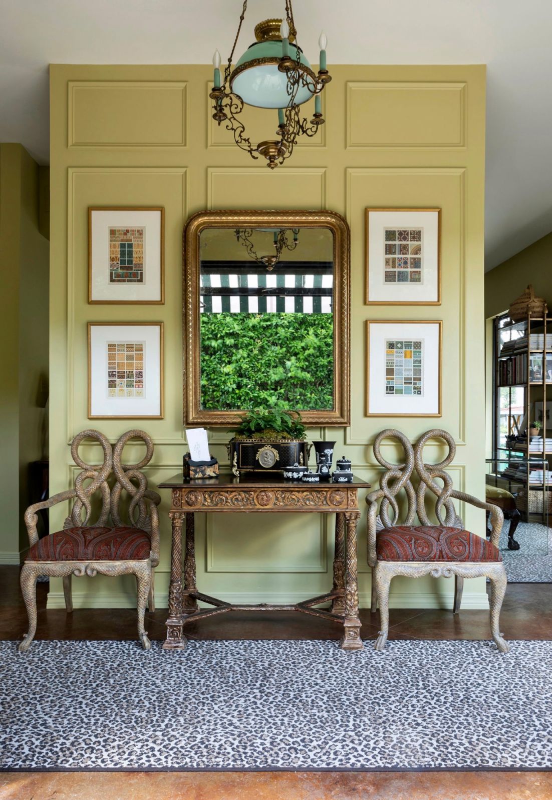 Chairs with intricate snake skin detailing at Rufty's design studio (Photo: Instagram/@melissarufty)