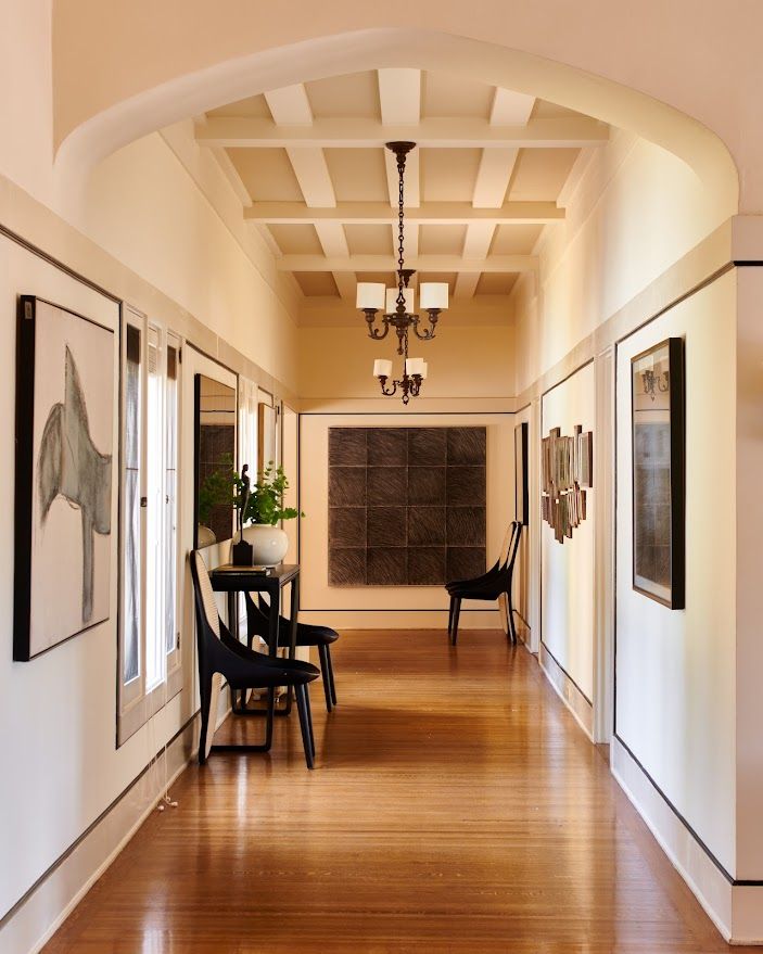 The hallway in the 10,000 sq ft residence