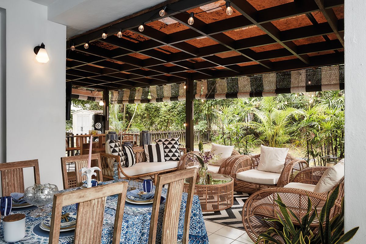 The spacious verandah is the perfect spot for dinner parties