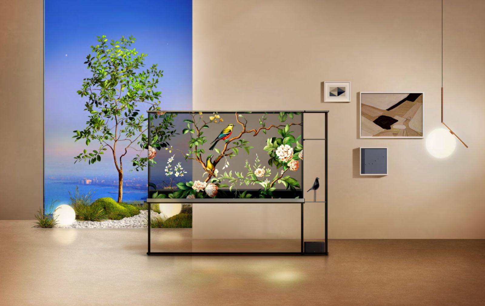 The LG Signature OLED 77-inch Transparent TV has a unique a see-through 4K OLED screen that adds a sense of depth to images (Photo: LG)