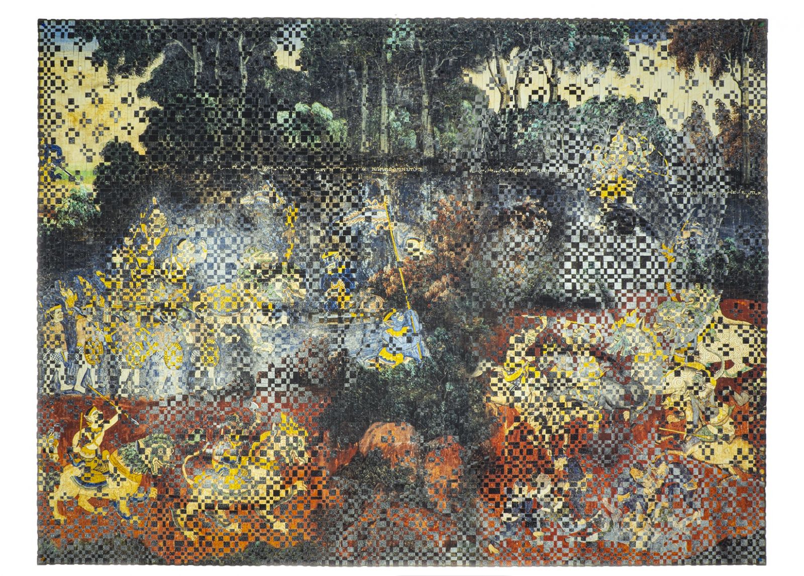 Dinh Q. Lê's “Khmer Reamker #25” (2022) on view at "Threads of Connection" at 10 Chancery Lane, 10 Chancery Lane, Central, January 25 - March 9 (Photo: courtesy 10 Chancery Lane)