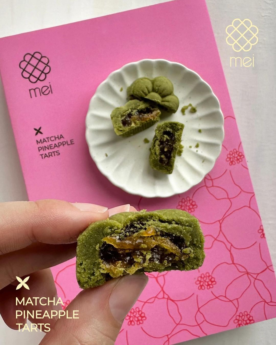 Interior of the matcha pineapple tarts (Photo: Instagram / @meibyfatspoon)