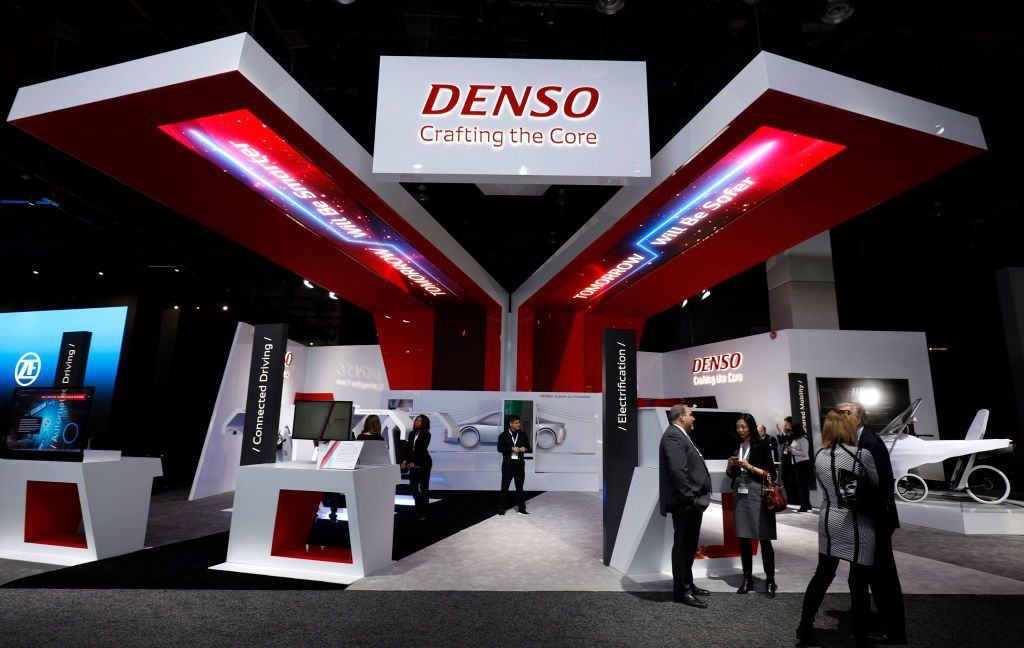 DETROIT, MI-JANUARY 16: The Denso exhibit is shown at the 2018 North American International Auto Show January 16, 2018 in Detroit, Michigan. More than 5,100 journalists from 61 countries attend the NAIAS each year. The show opens to the public January 20th and ends January 28th. (Bill Pugliano/Getty Images)
