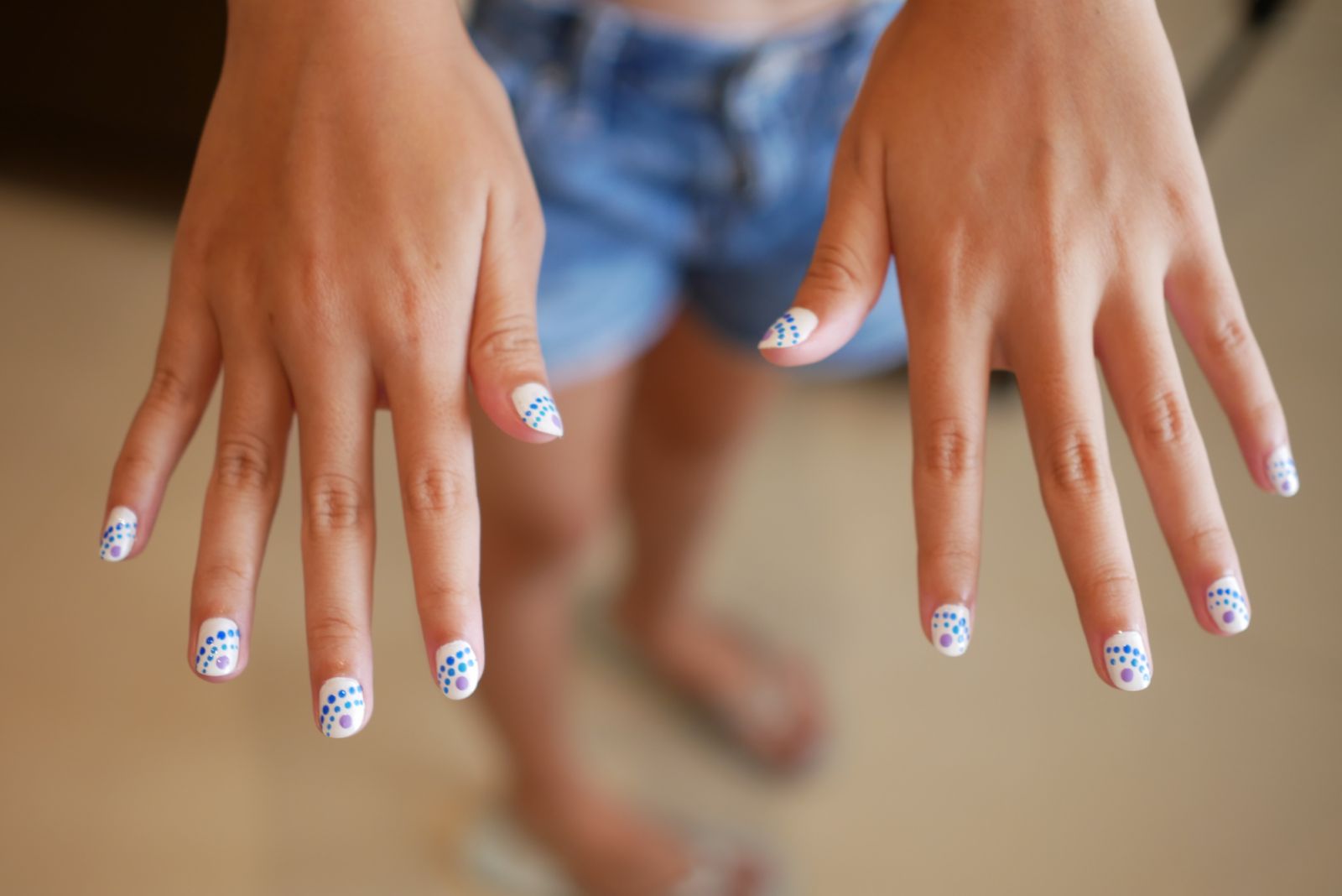 A fun manicure for little princesses at the spa at the Angsana Laguna