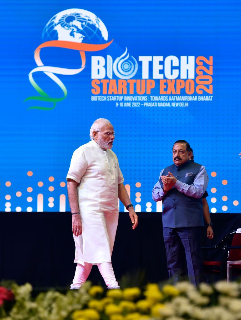 India’s prime minister, Narendra Modi at the inauguration of the Biotech Startup Expo-2022, at Pragati Maidan on June 9, 2022 in New Delhi, India (Photo: Getty Images/Hindustan Times)