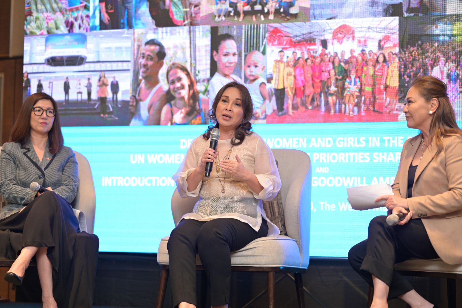 (From left) Australian ambassador to the Philippines HK Yu PSM, Hon Loren Legarda, Karen Davila