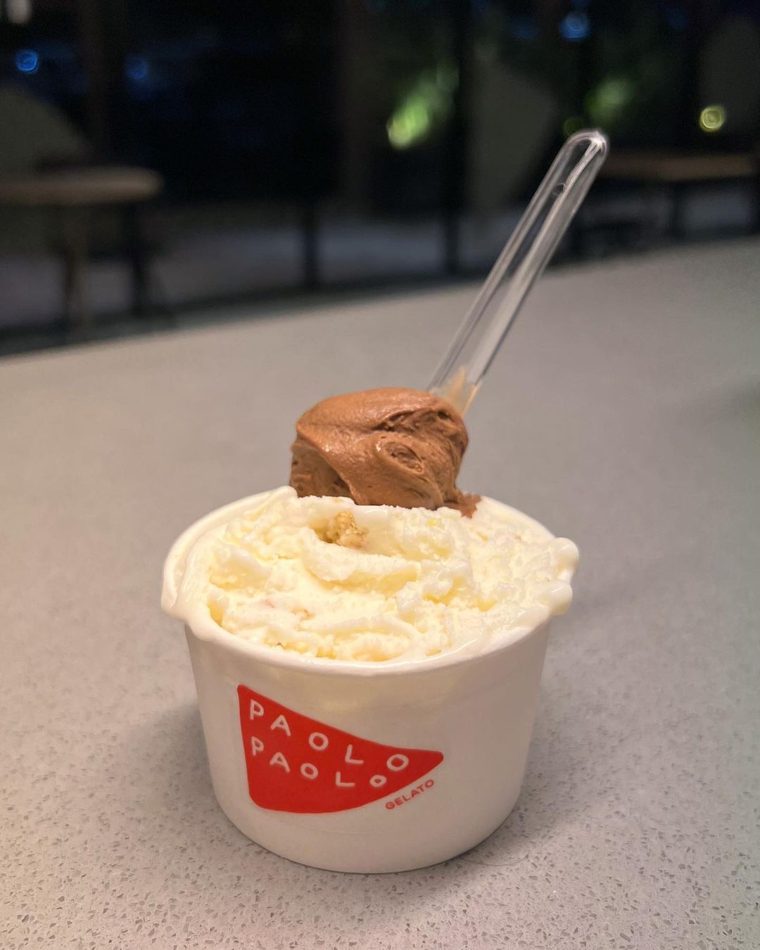 Lemon mascarpone and bacio gelato