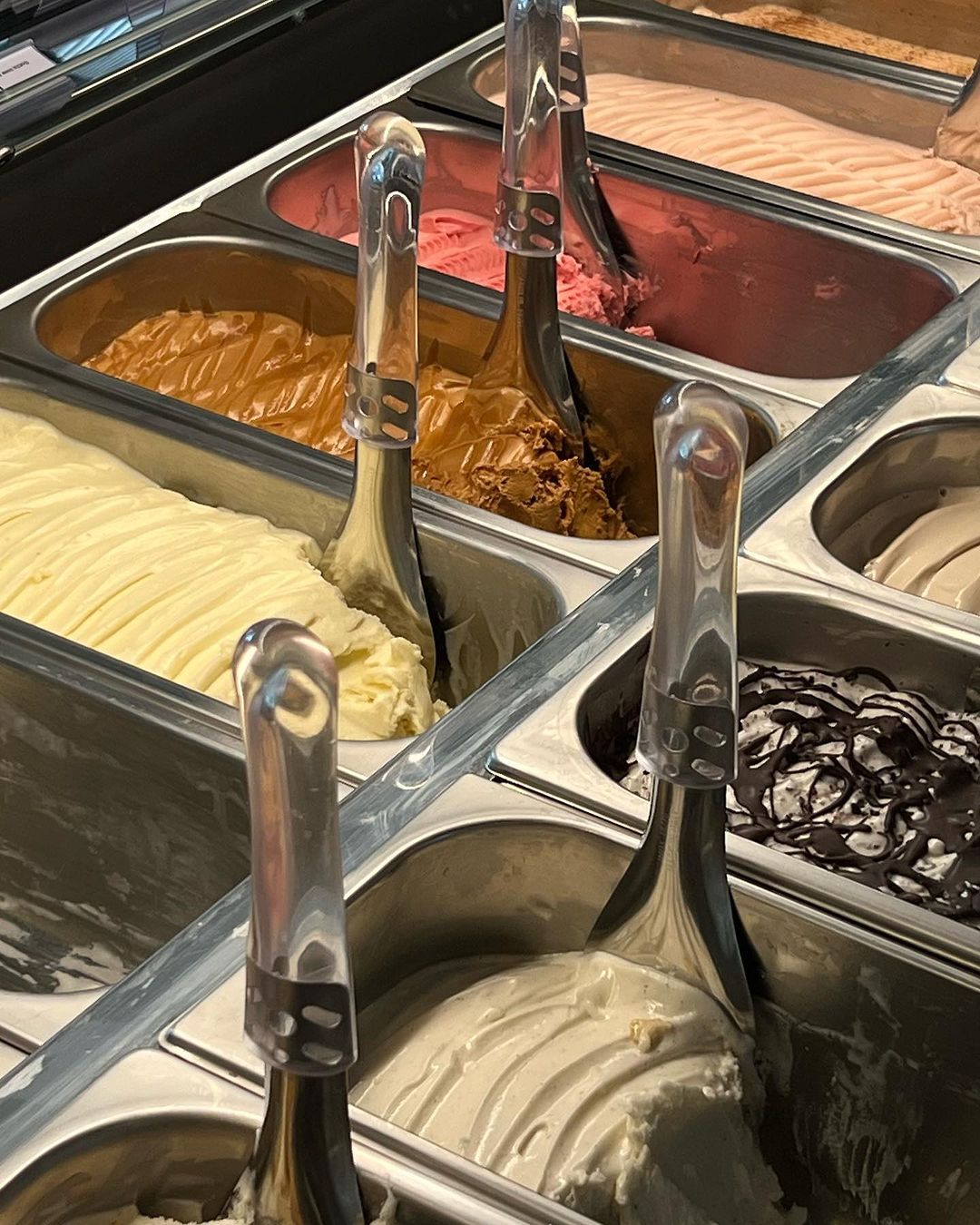 Gelato flavours on display
