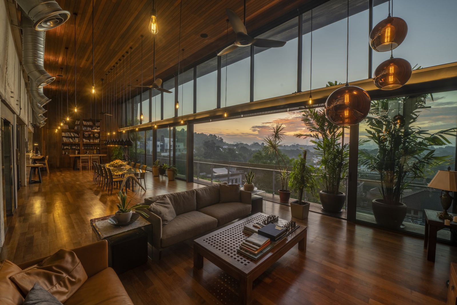 The main living spaces of the house have a spectacular view