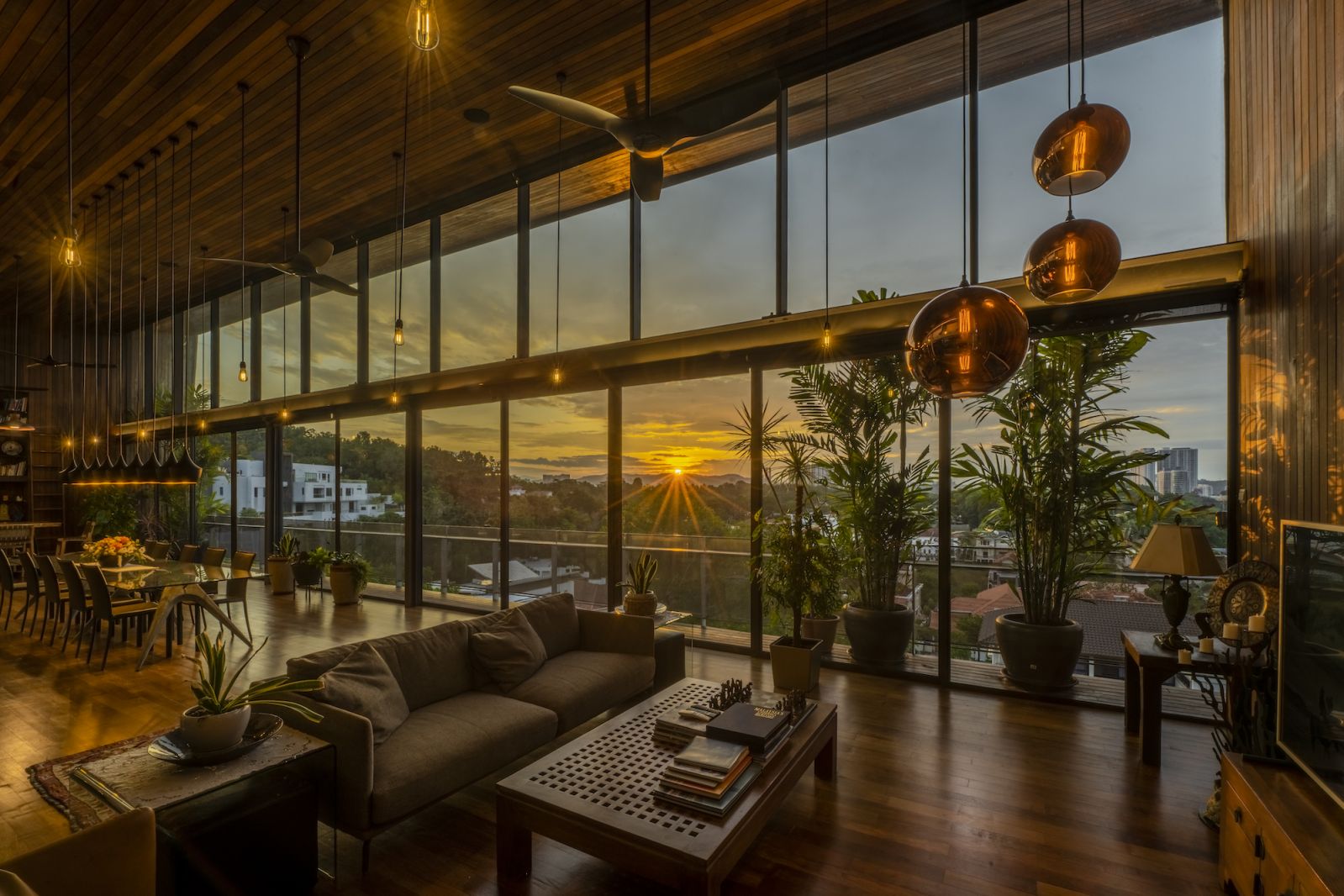 The main living spaces of the house have a spectacular view