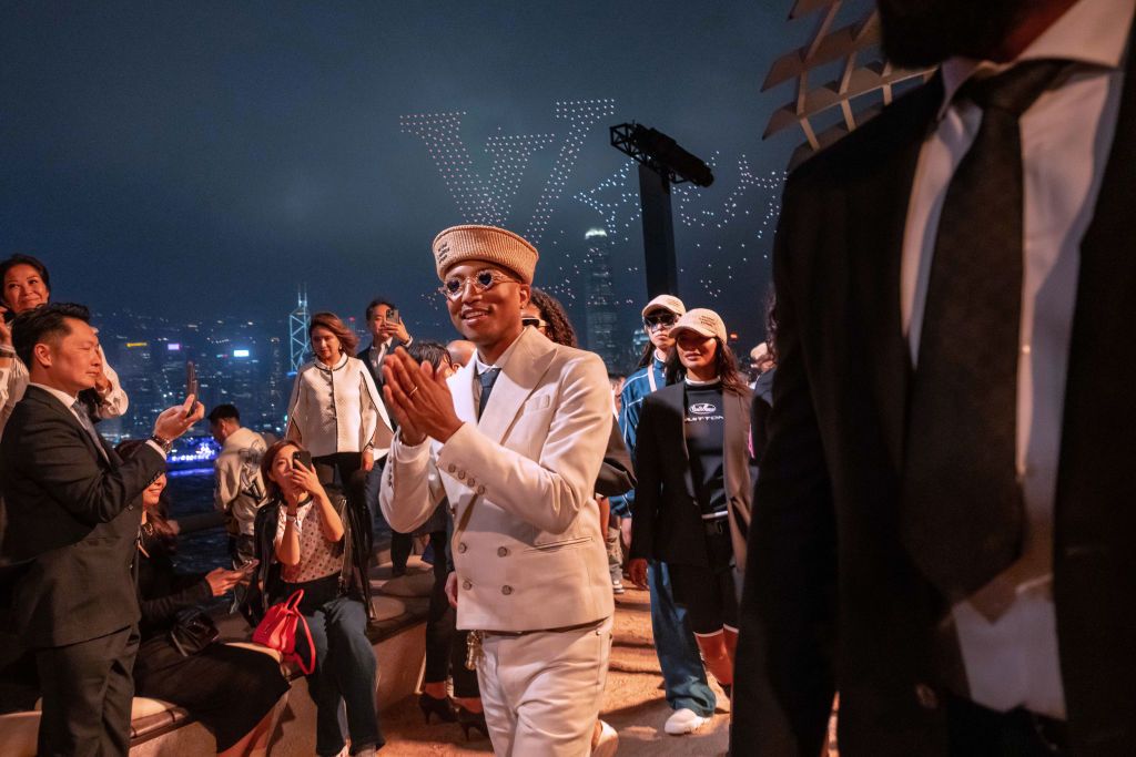 HONG KONG, CHINA - NOVEMBER 30: Pharrell Williams, Men's Creative Director at Louis Vuitton, attends the Louis Vuitton Men's Pre-Fall 2024 fashion show on November 30, 2023 in Hong Kong, China. (Photo by Billy H.C. Kwok/Getty Images)