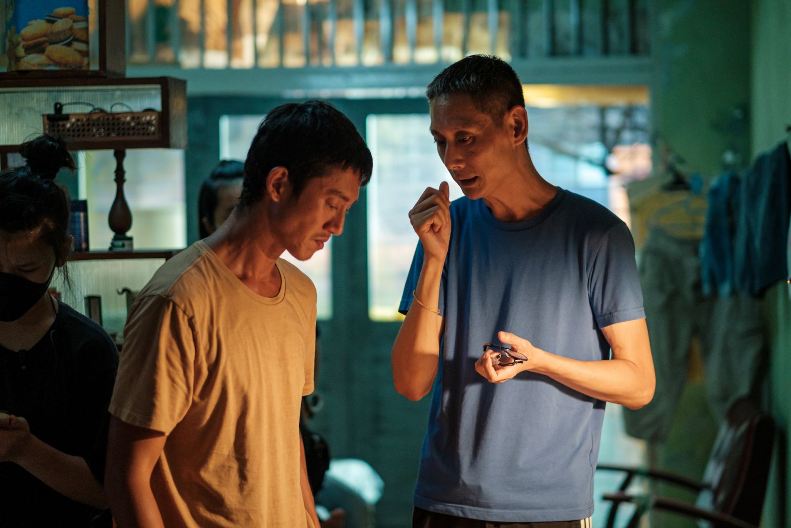 Ong Lay Jin directing Wu Kang-ren on the set of ‘Abang Adik’