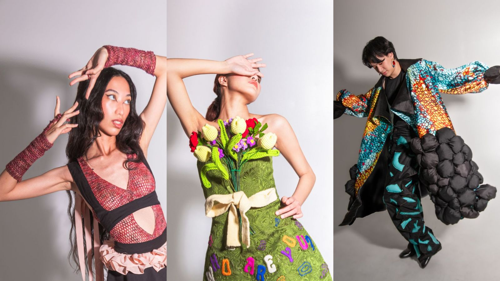 Looks by students Hanna Nagaño, Patricia Ann Broniola and Kristine Mae Tayo