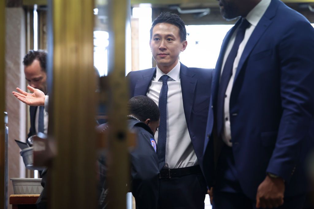 WASHINGTON, DC - JANUARY 31: Shou Zi Chew, CEO of TikTok, pass through a metal detector as he arrives to testify before a Senate Judiciary Committee hearing at the Dirksen Senate Office Building on January 31, 2024 in Washington, DC. The committee heard testimony from the heads of the largest tech firms on the dangers of child sexual exploitation on social media. (Photo by Kevin Dietsch/Getty Images)
