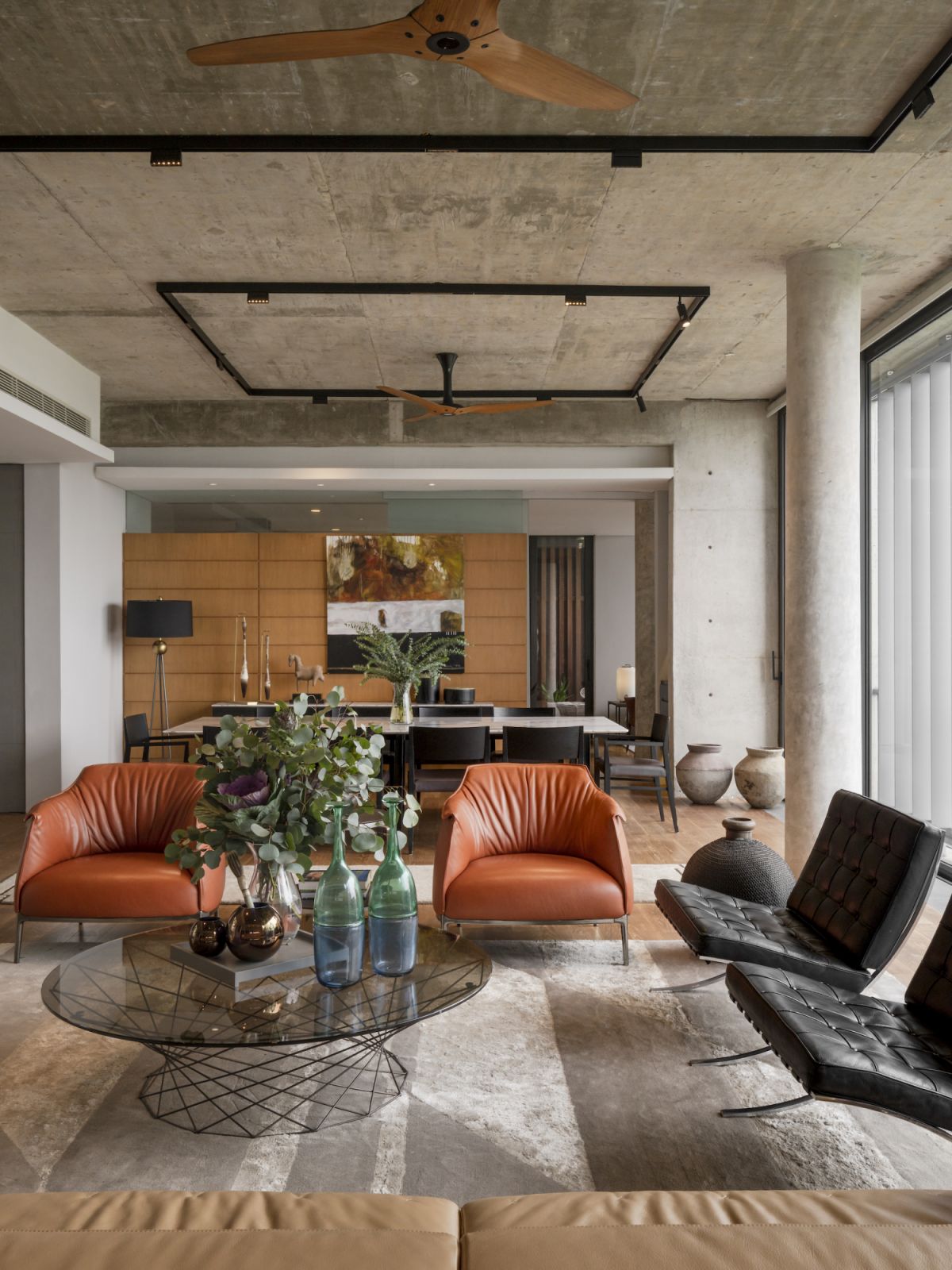 Barcelona chairs were chosen