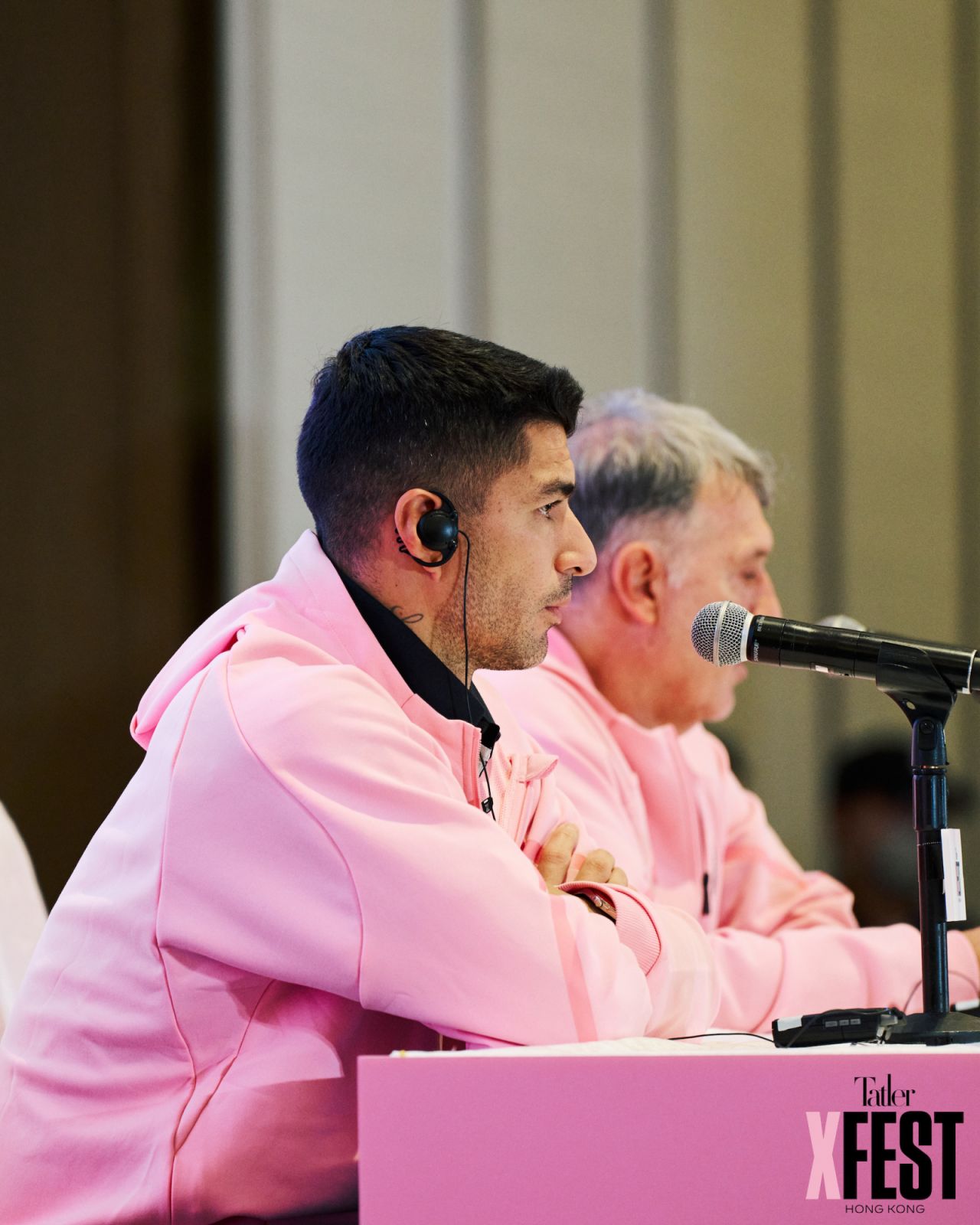 Luis Suárez and Gerardo Martino of Inter Miami CF at the Tatler XFEST press conference (Photo: Tatler Hong Kong)