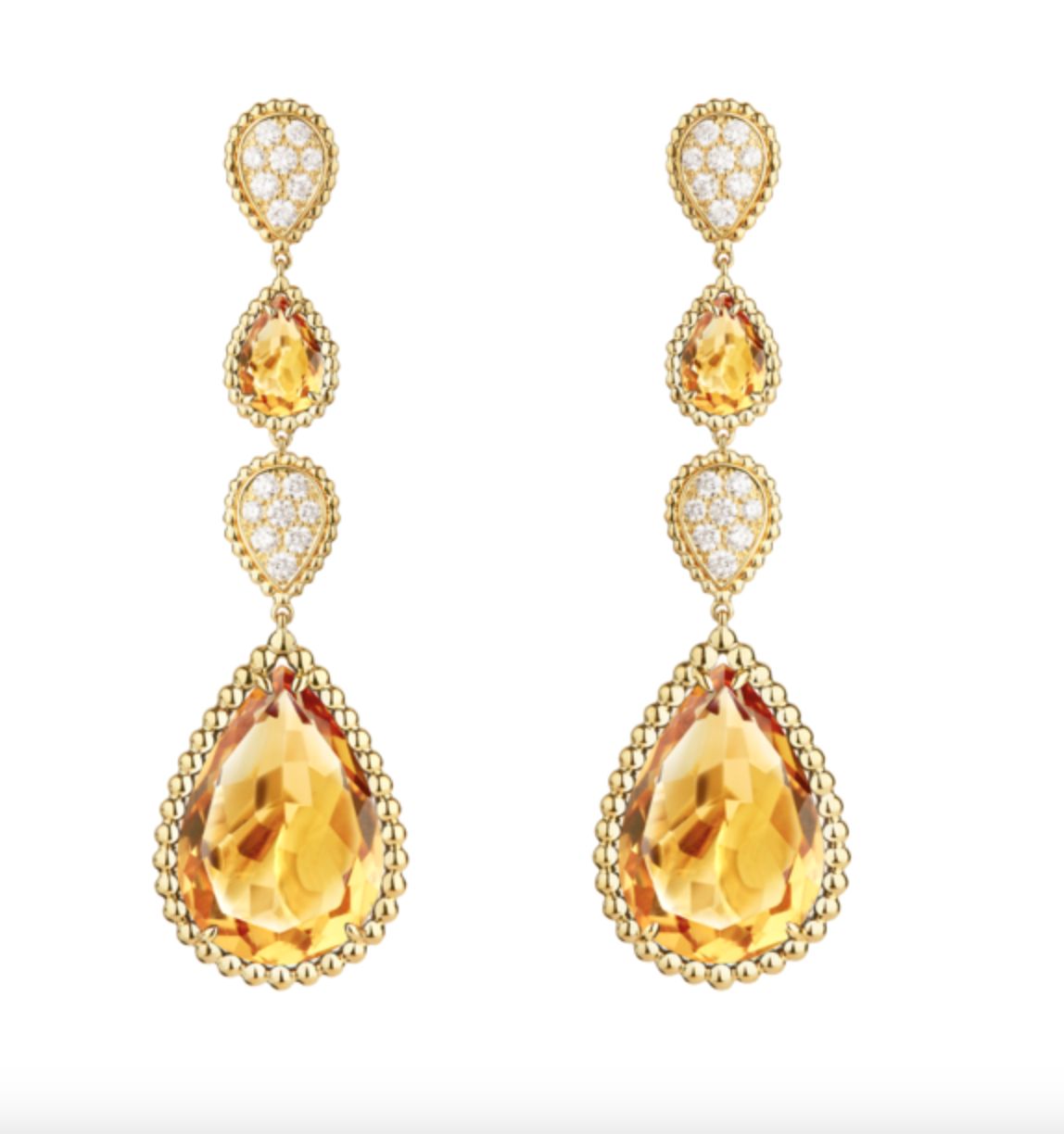 Boucheron 寶詩龍 Serpent Bohème 黄水晶吊墜耳環(Photo: Bouchoeron)