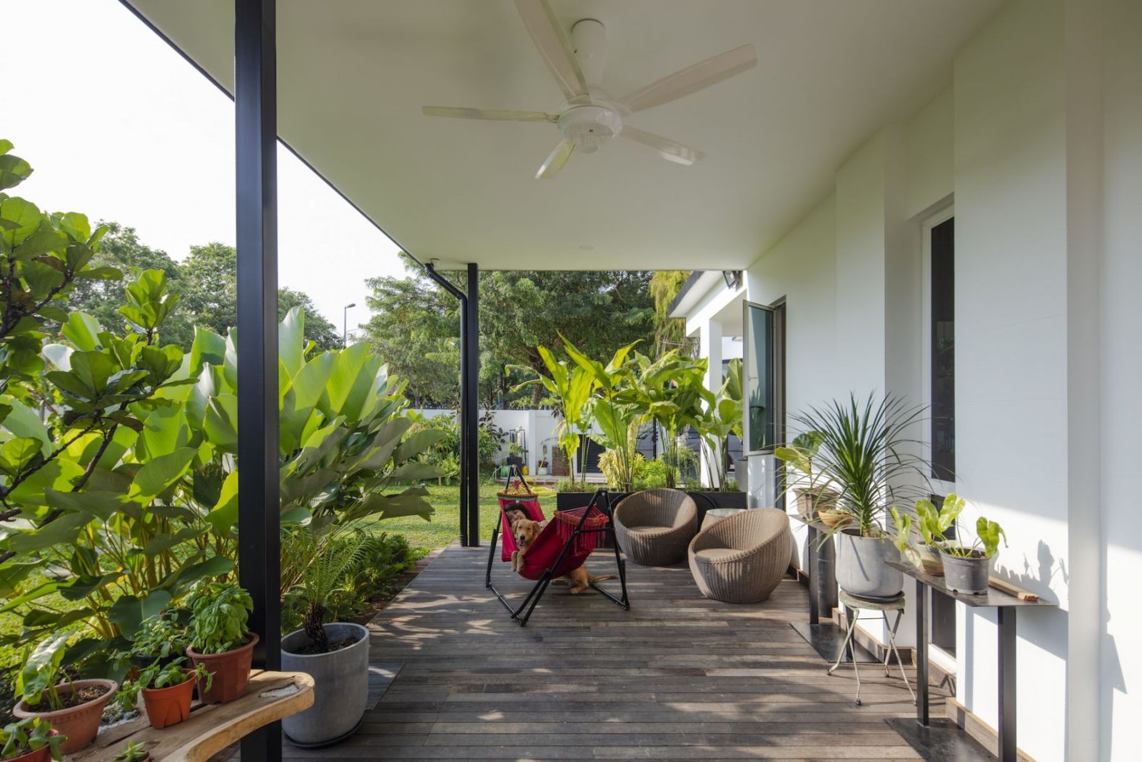 The verandah is a great place to enjoy the garden (Photo: Lawrence Choo)