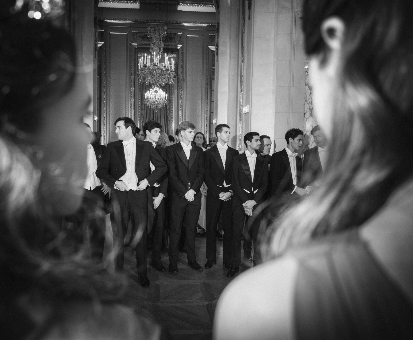 The cavaliers convene at the dance floor
