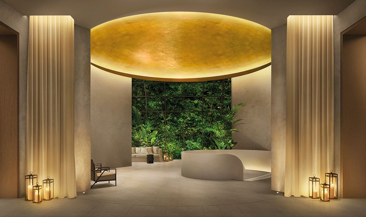 The stunning lobby at The Singapore Edition