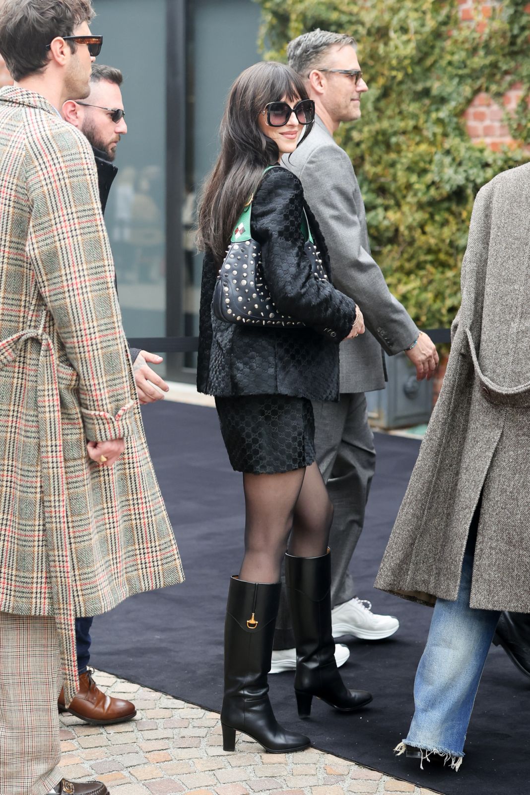 Dakota Johnson in Gucci. (Photo: Getty)