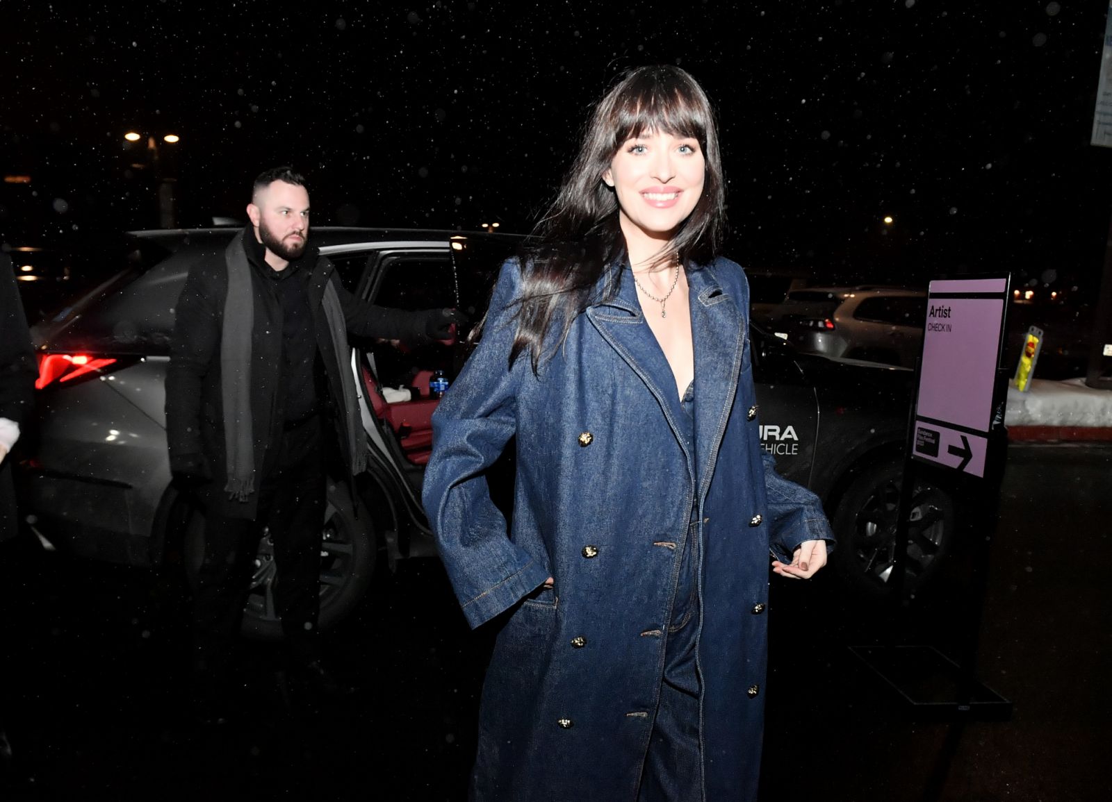 Dakota Johnson in Magda Butrym. (Photo: Getty)