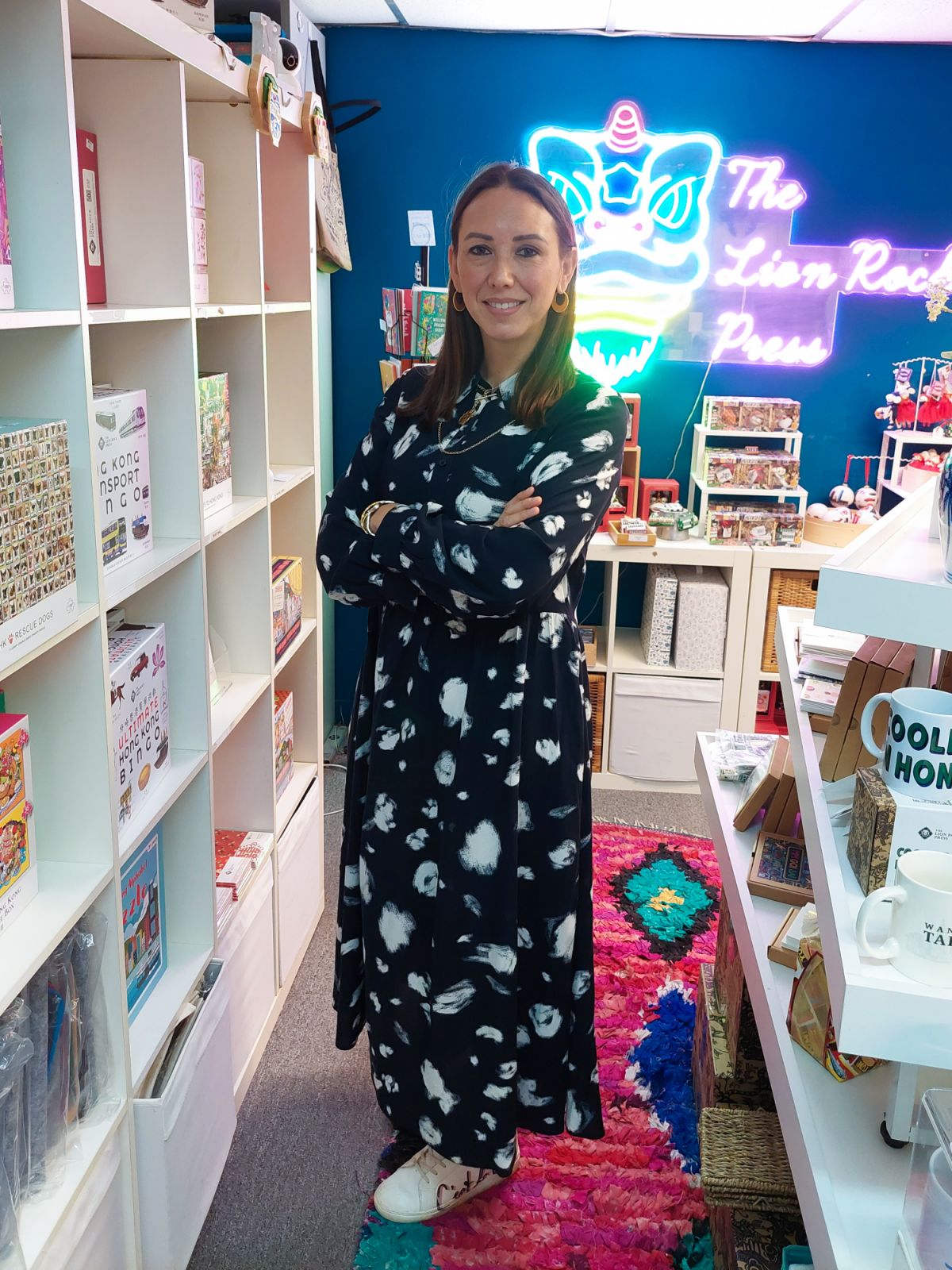Lion Rock Press founder Claire Yates at the showroom in Sheung Wan (Photo: Rick Boost)