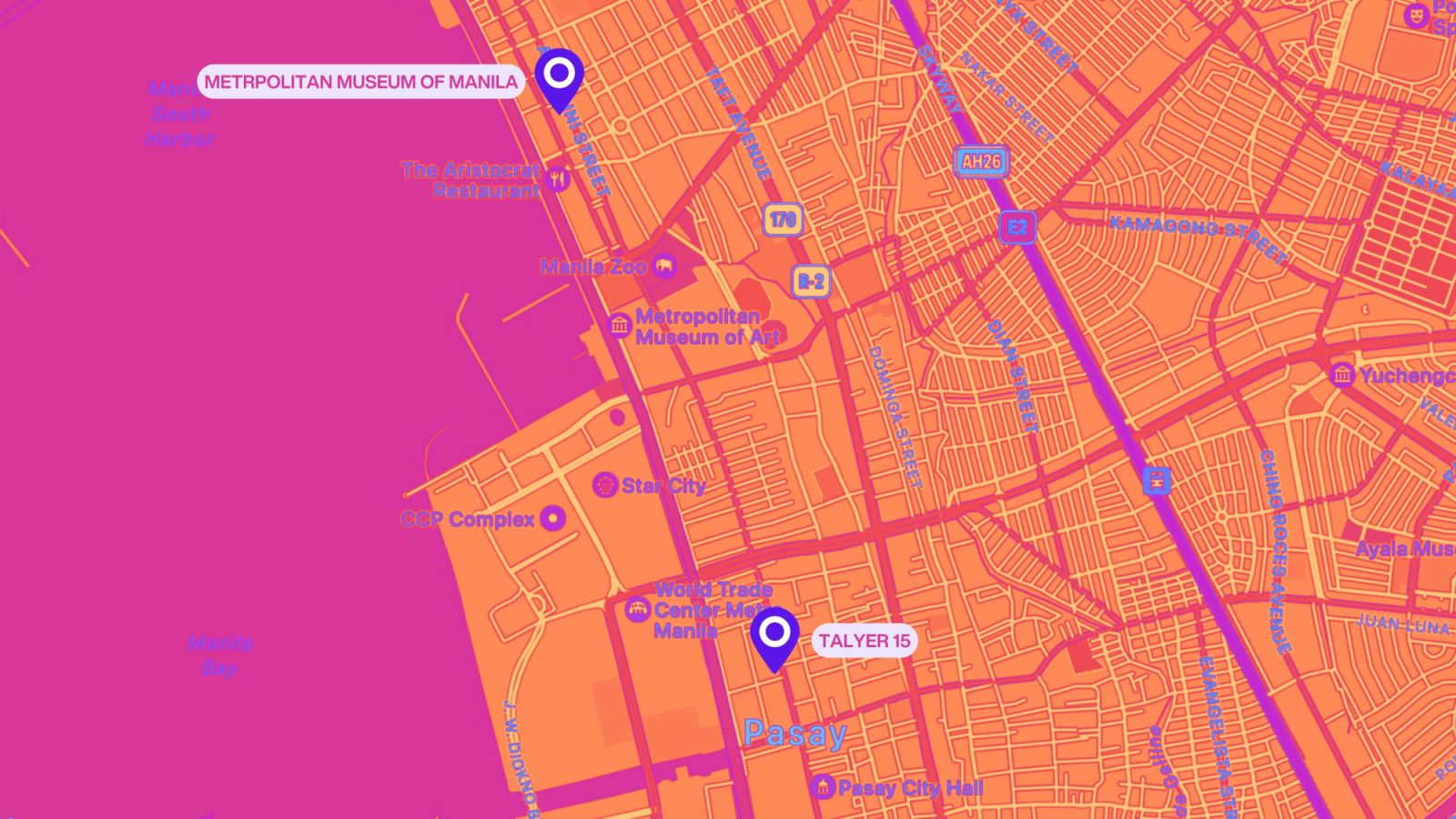 Manila and Pasay map for 10 Days of Art 2024