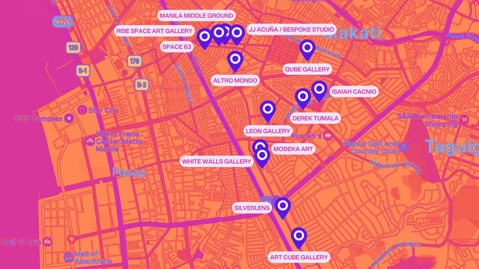 Makati City map for 10 Days of Art 2024