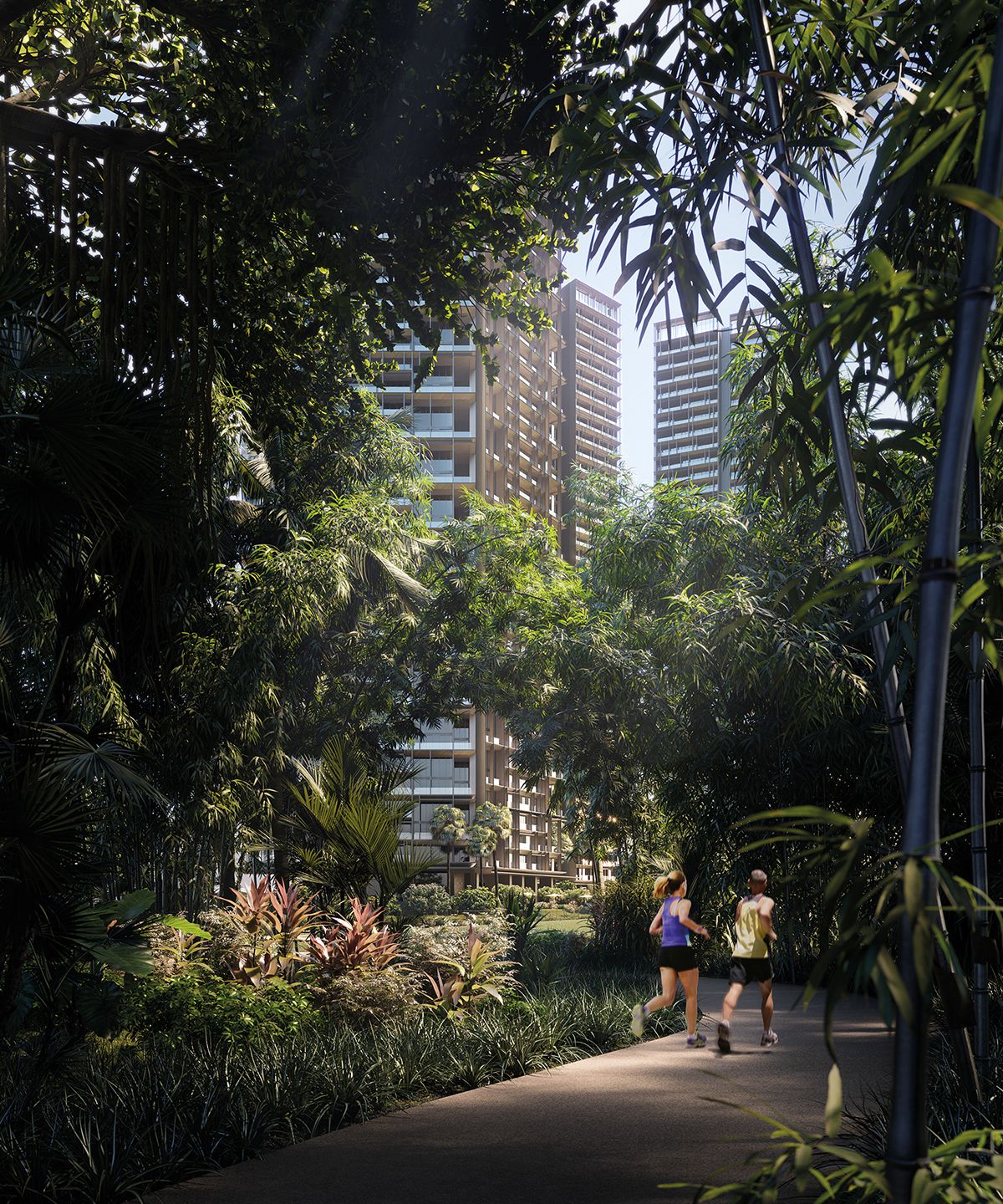 A 1km jogging trail winds through the property, shaded by more than 300 trees
