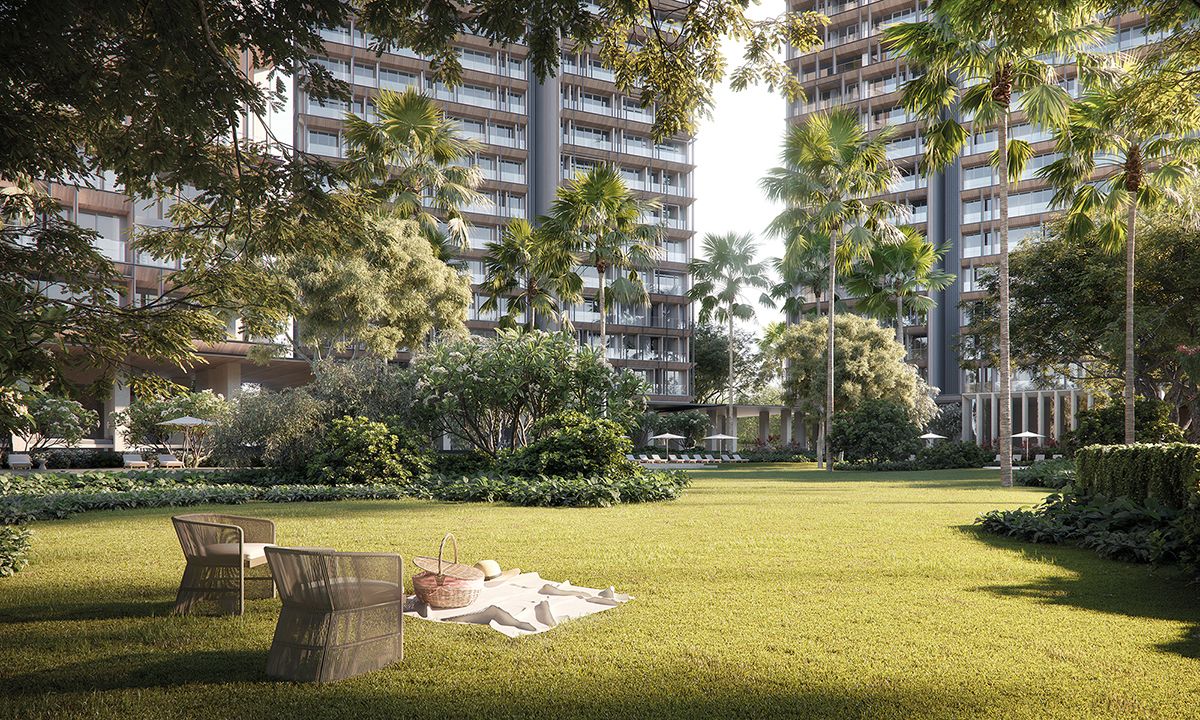 The verdant urban oasis between towers