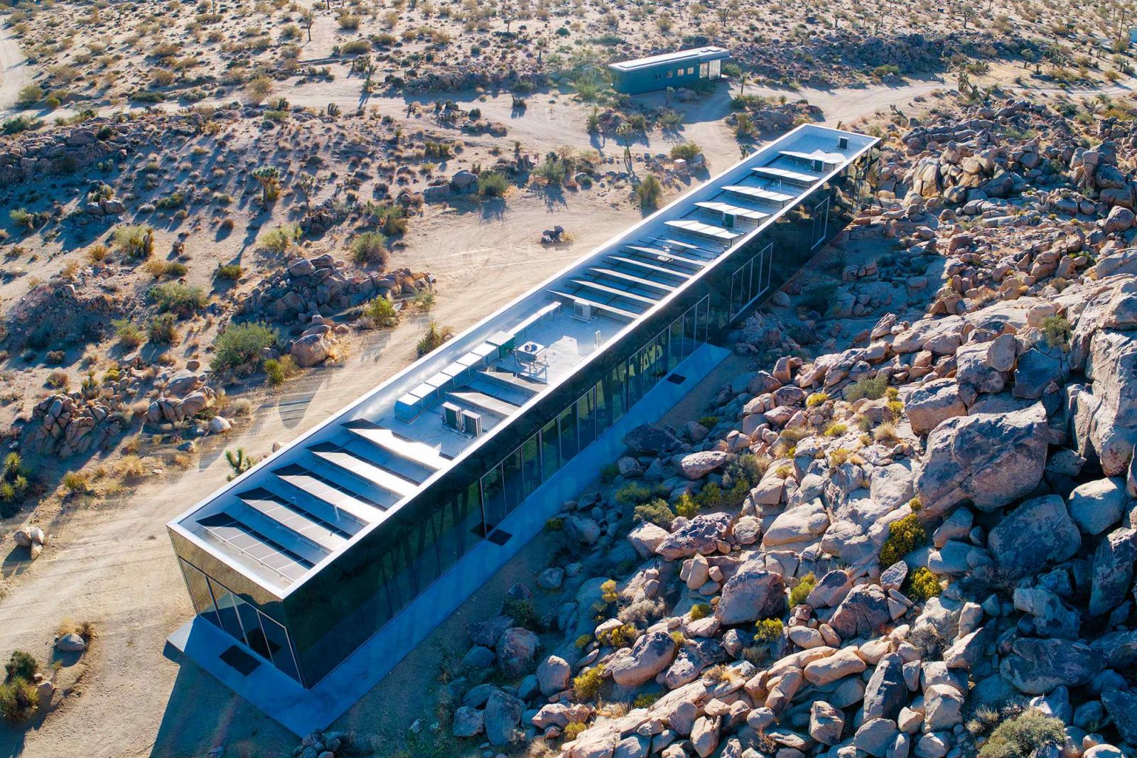 An eco-friendly foam roof with solar thermal heating panels (Photo: Ashby)