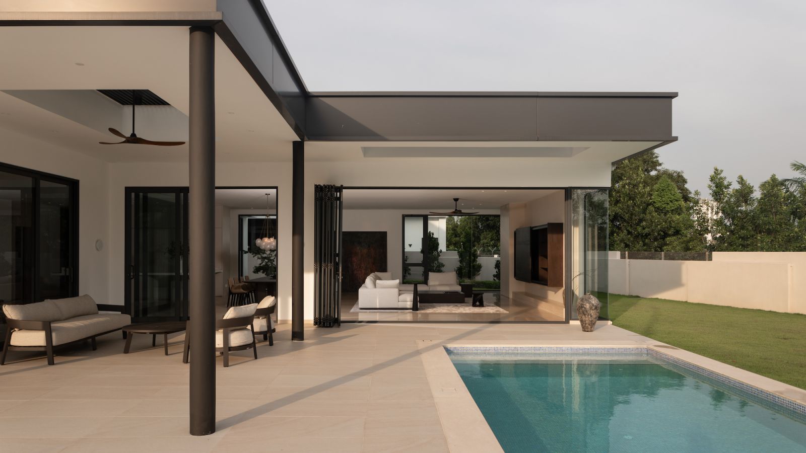 Living spaces extend effortlessly to the outdoor