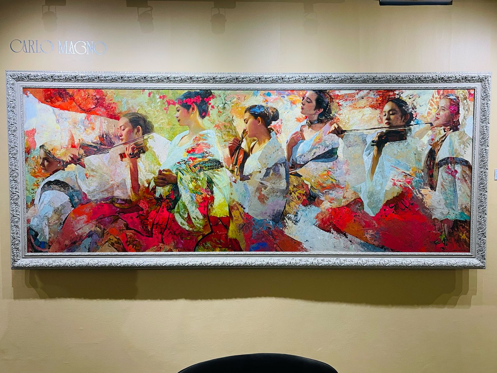 Carlo Magno, Resplendent Symphony, 37 x 100 inches, acrylic on canvas, 2023