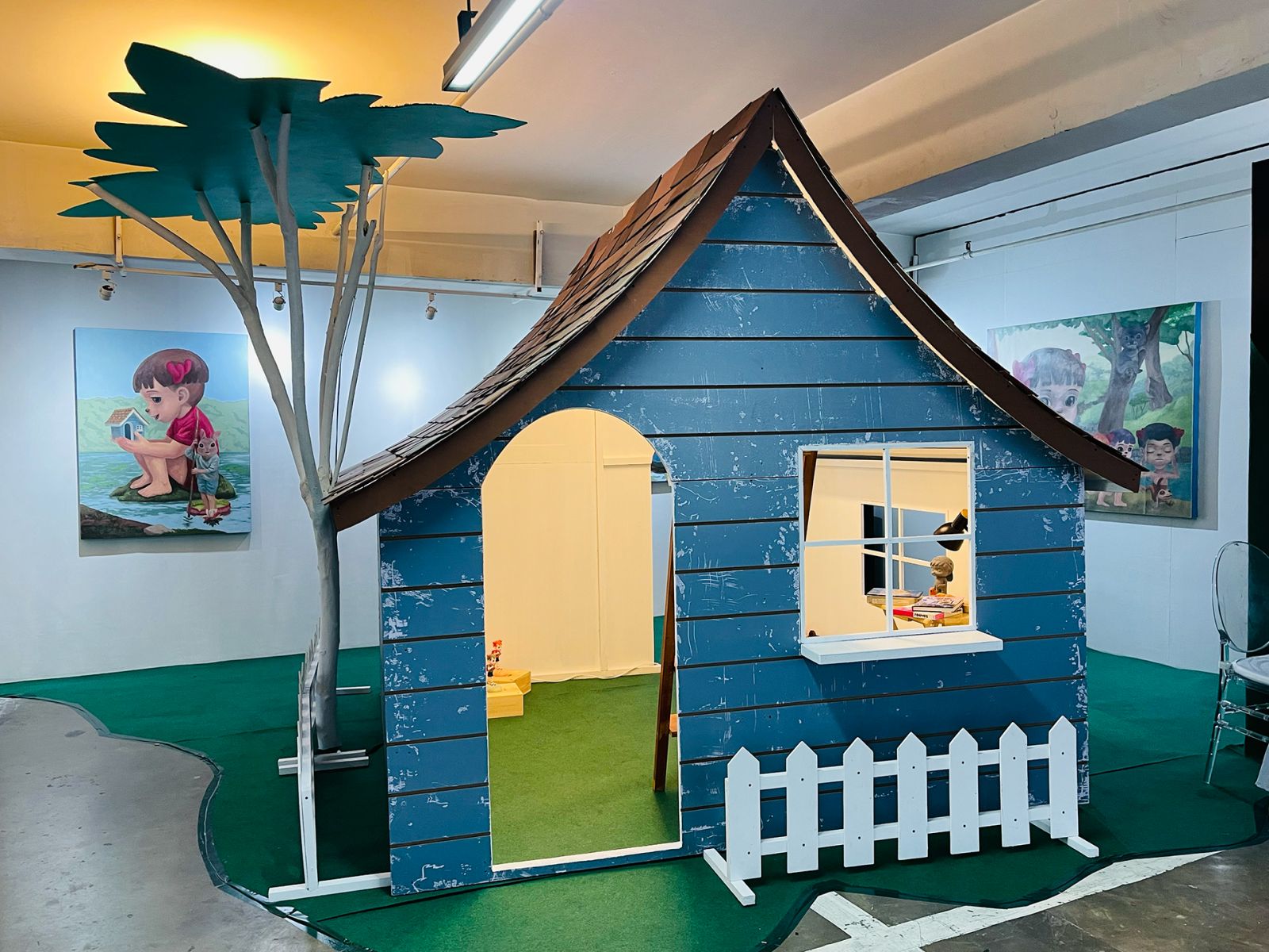 Jheng Dela Cruz aka Two Front Teeth's works in the exhibition titled, A Strange Place Called Neverland