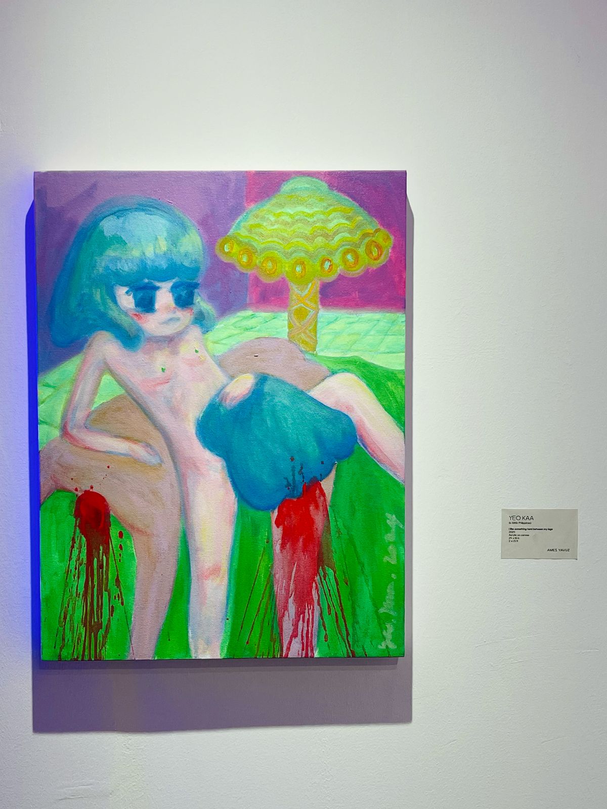 Yeo Kaa, I Like Something Hard Between My Legs, acrylic on canvas, 24 x 18 inches, 2024