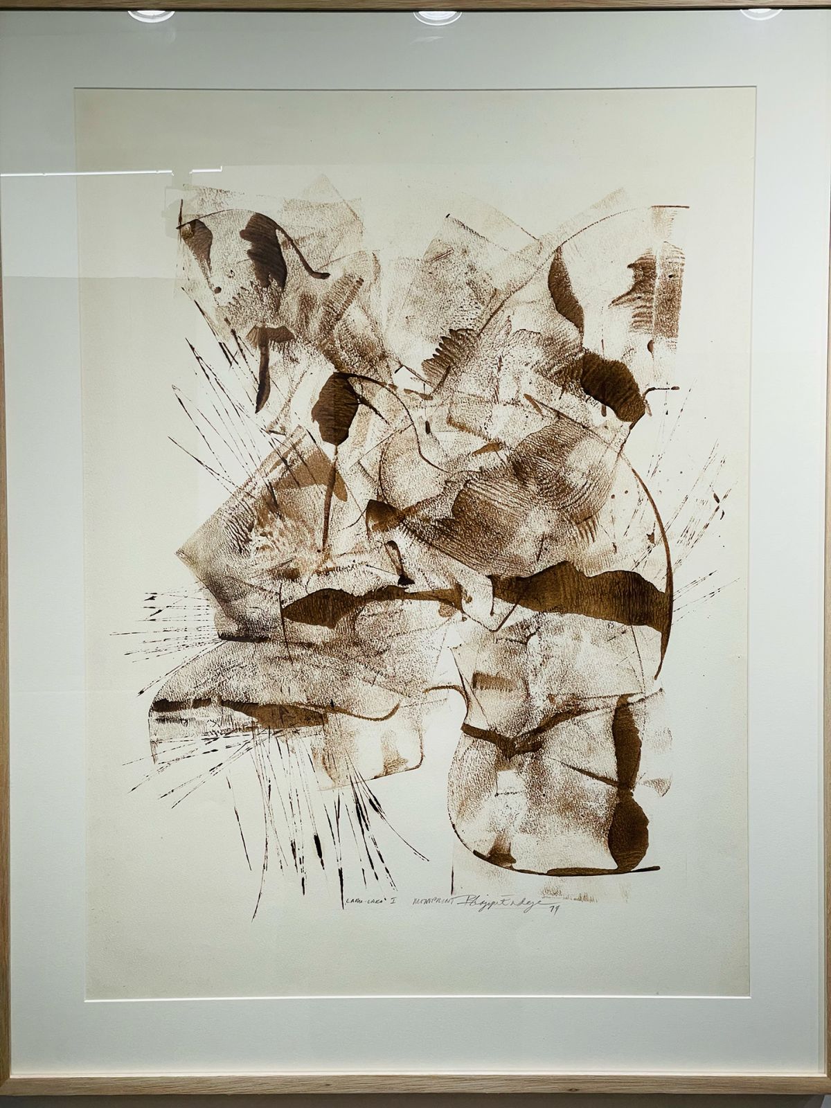 Imelda Cajipe Endaya, Laru-laro 1, oil transfer from glass, 35.63h x 27.75w inches, 1974