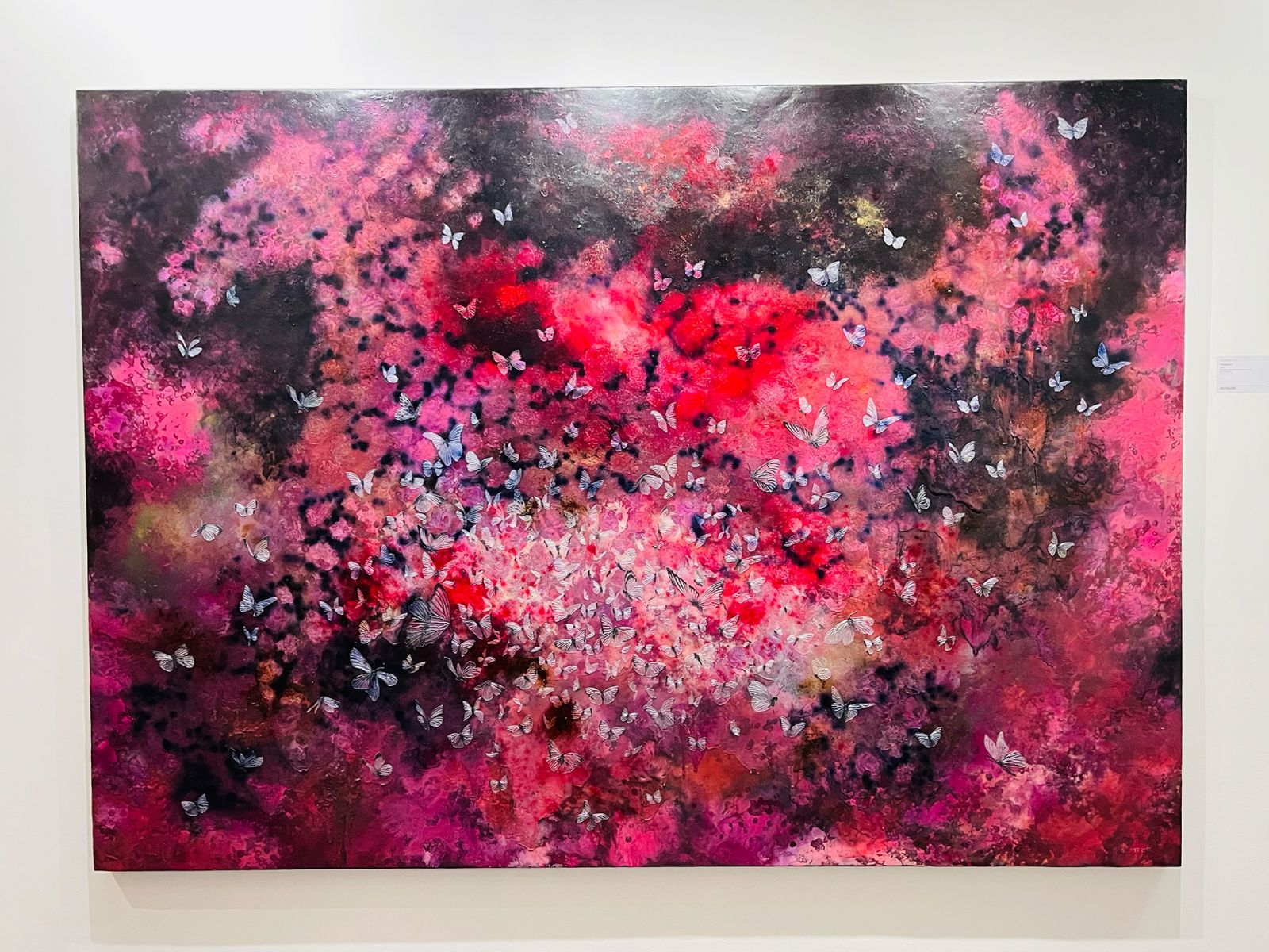 Geraldine Javier, Cassiopeia A, powdered pigment, encaustic on canvas, 60h x 83.5w inches, 2022
