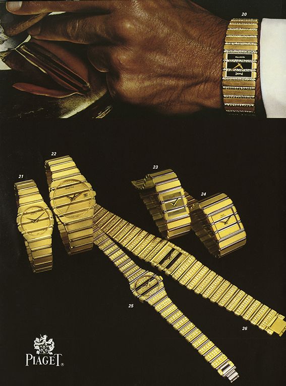 The Piaget Polo came in round and square cases