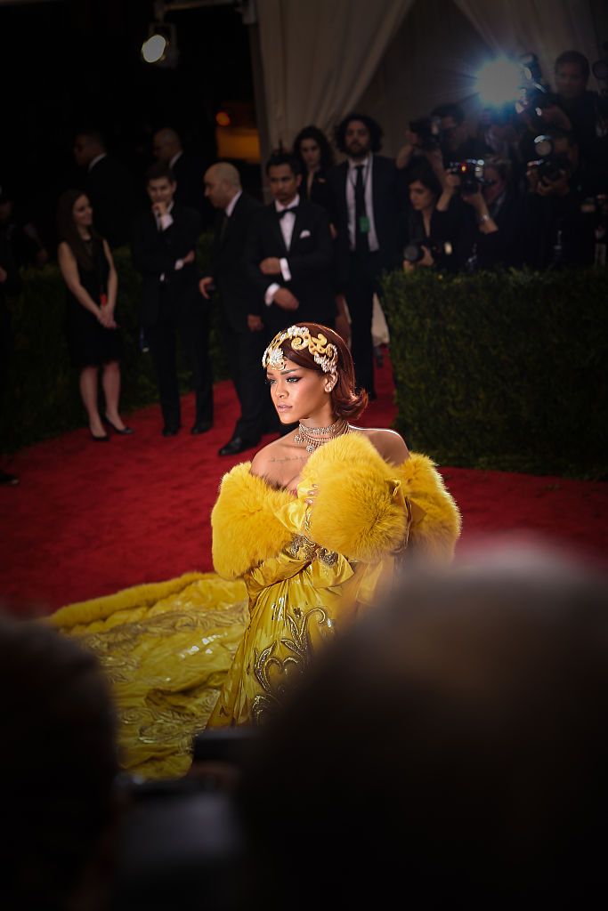 NEW YORK, NY - MAY 11: Rihanna attends the "China: Through The Looking Glass" Costume Institute Benefit Gala at the Metropolitan Museum of Art on May 4, 2015 in New York City. (Photo by Andrew H. Walker/Getty Images for Variety)