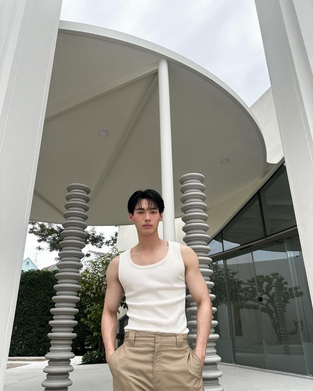 win metawin in white tank top