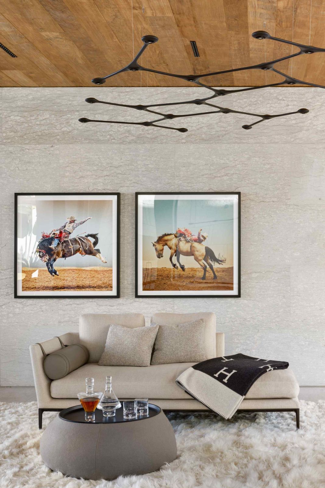 Neutral palette layered with rich textures and monochromatic patterns