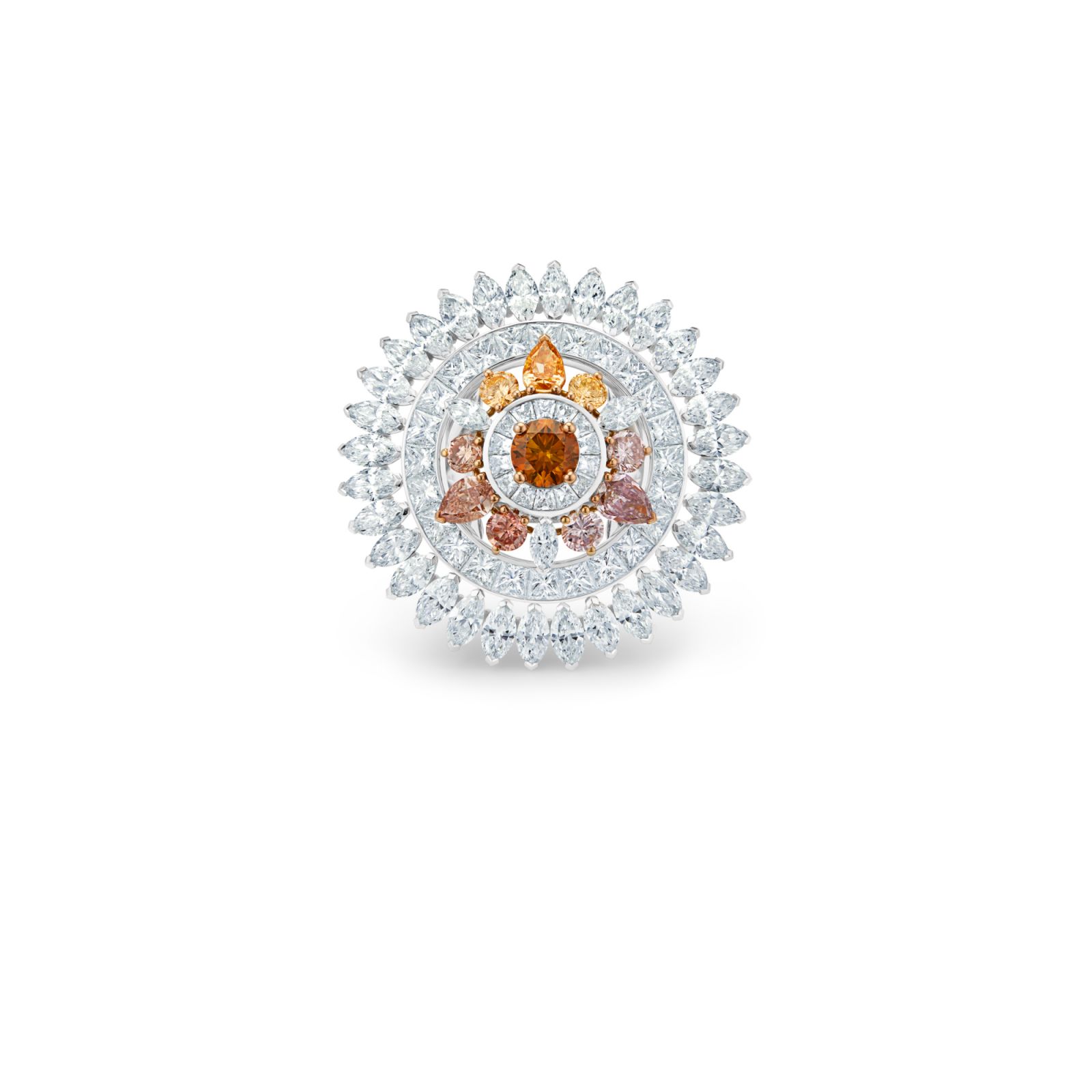 Florence Pugh佩戴的De Beers Arpeggia 高級珠寶五行鑽石耳環。(Photo: De Beers)