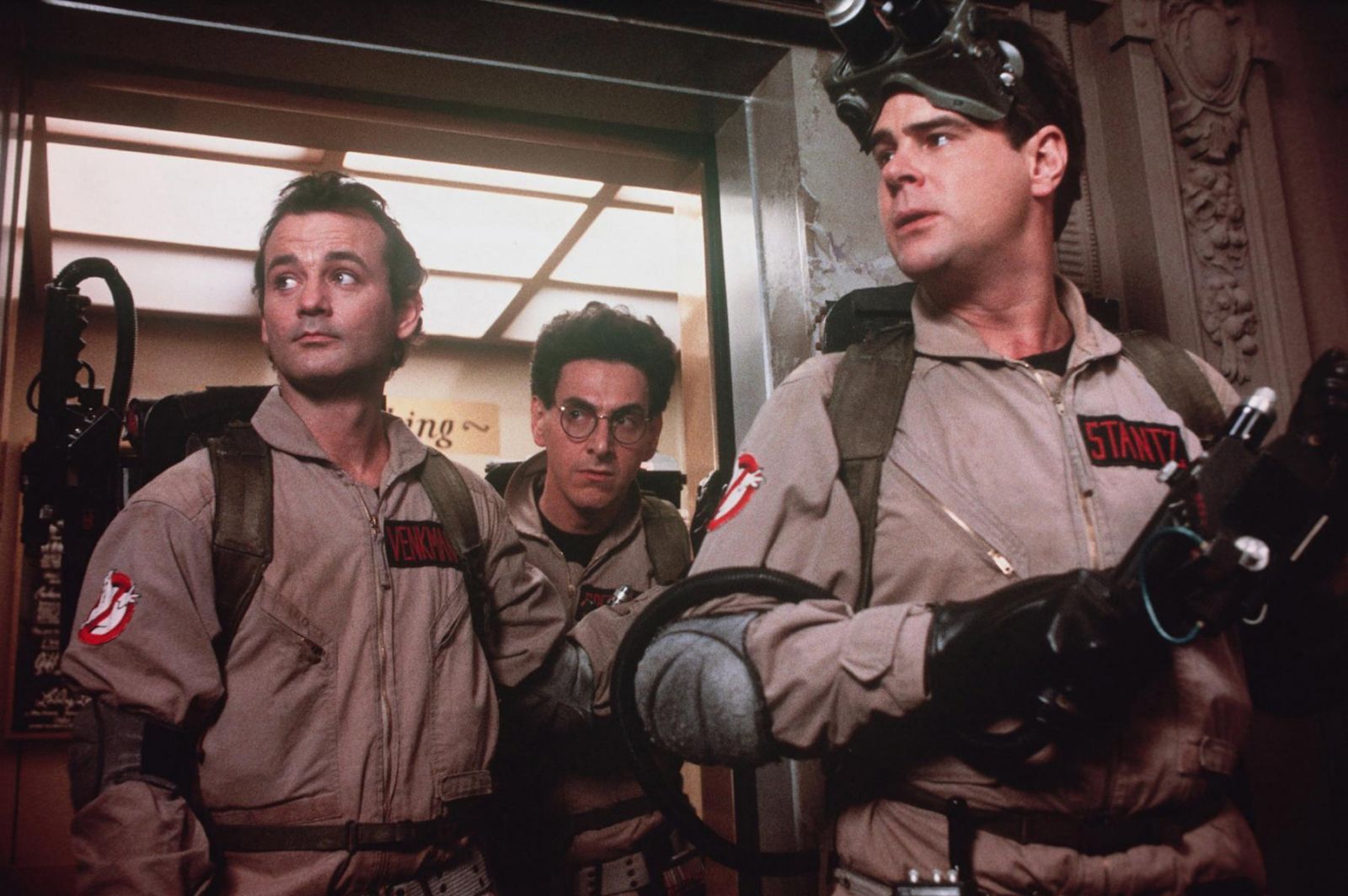 Bill Murray, Harold Ramis and Dan Aykroyd disrupt some ghosts in Ghostbusters (1984) (Photo: Sony Pictures Home Entertainment)