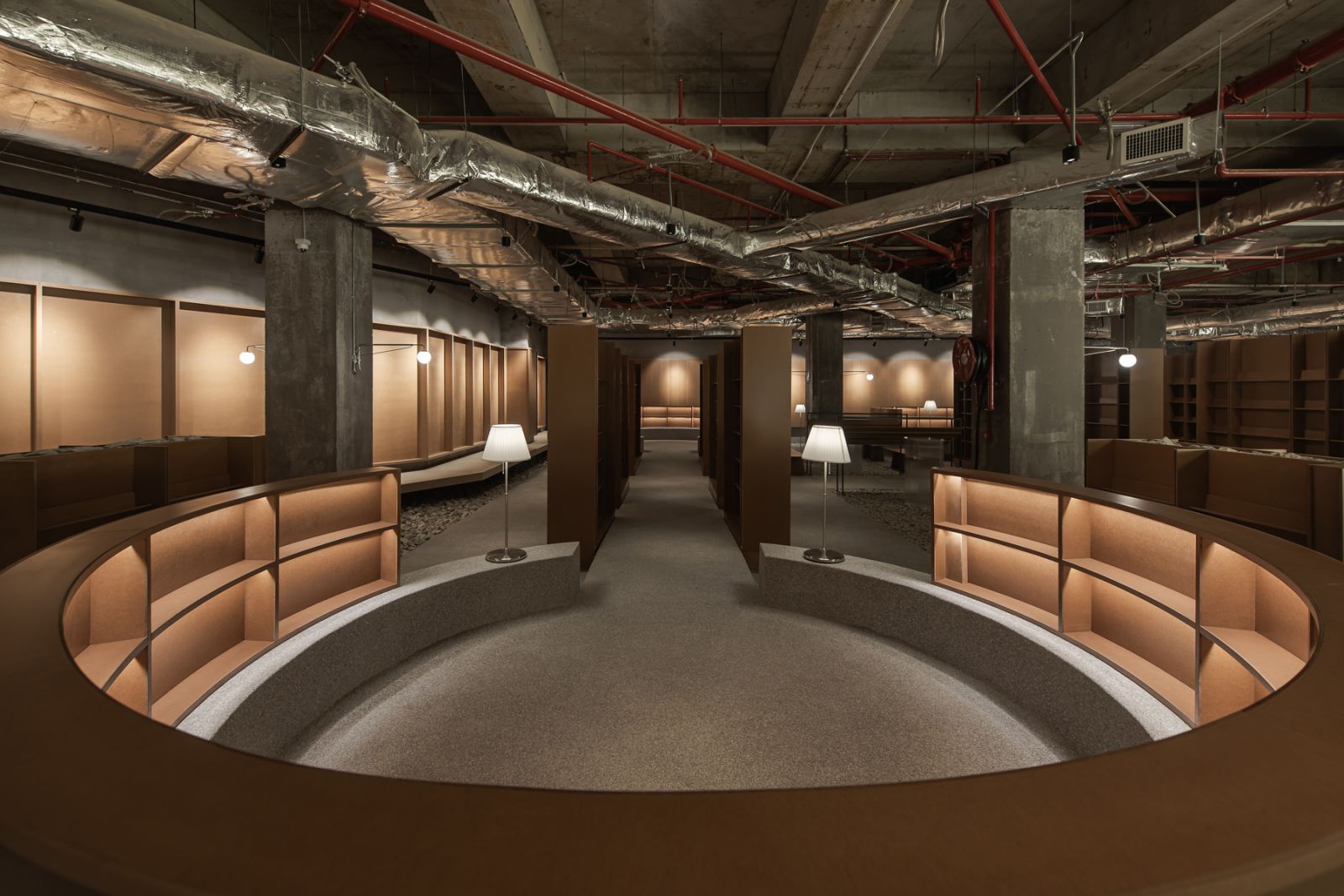 Wunderwall Design's a dynamic interplay of raw materials in BookXcess MyTOWN (Photo: David Yeow)